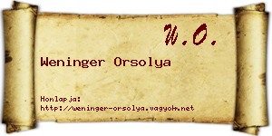 Weninger Orsolya névjegykártya